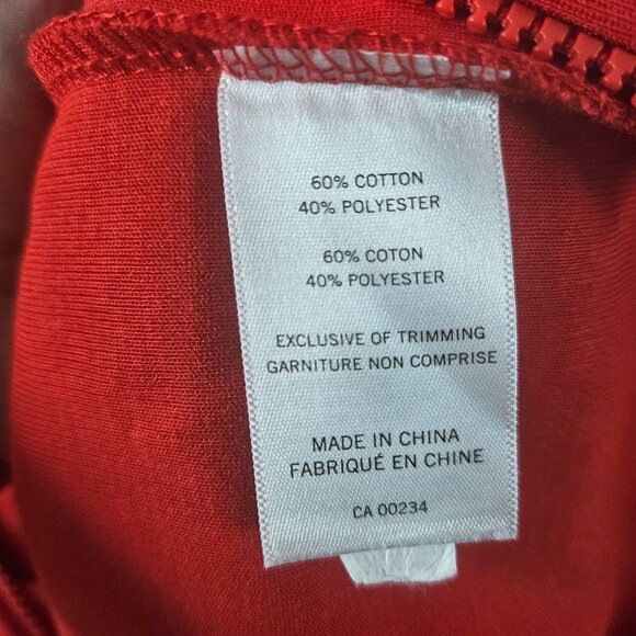 Hudson's Bay Unisex Size Small Canada Maple Leaf Zip Hoodie Red Strong And Free - Picture 10 of 15